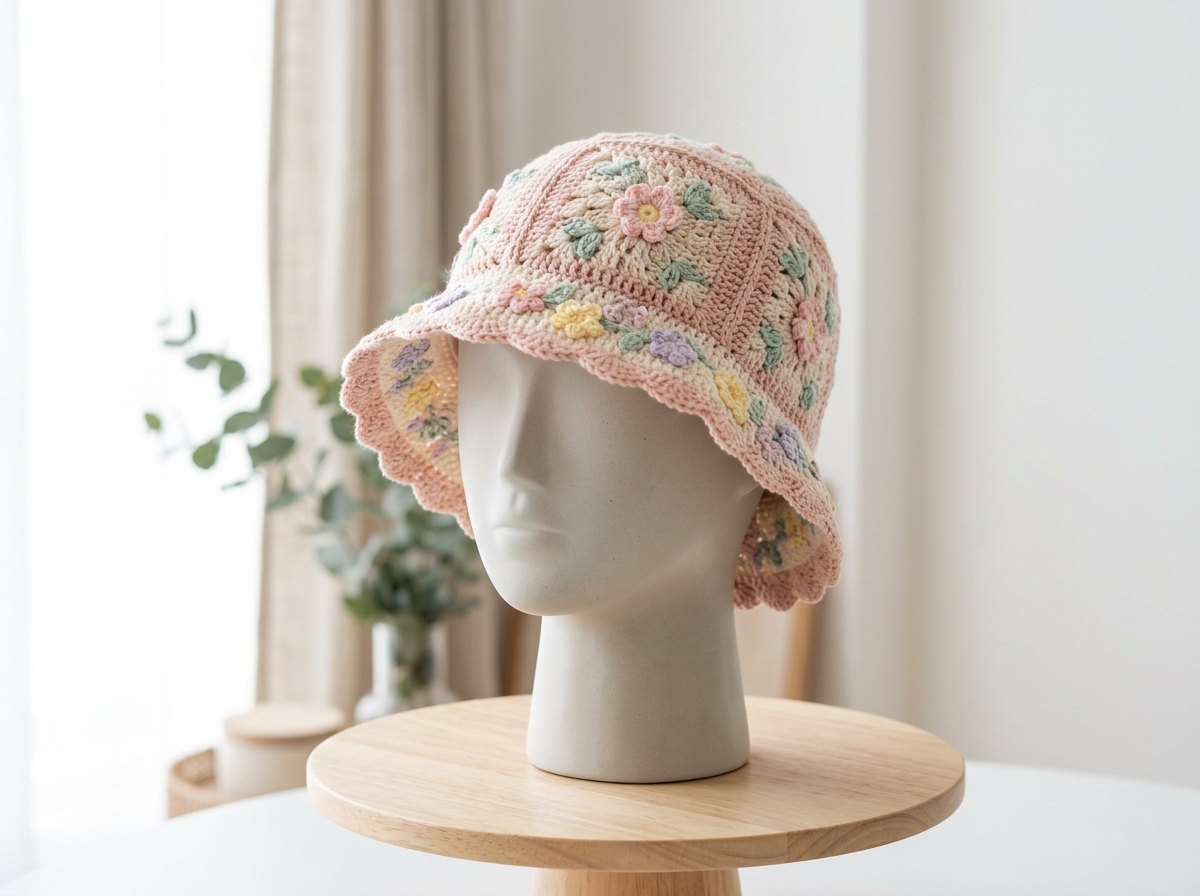 Bucket Hat Primavera em Crochê